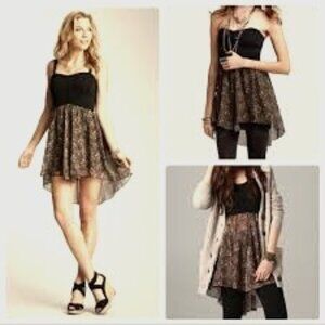NWT Free People High-Low Fit & Flare Floral Tunic Size L